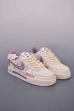 nike Air Force 1 Low Purple Bunny Original Last And Original Cardboard To Cre - Click Image to Close