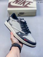 High-End Custom Travis Scott X Jordan 1 Low Violent Bear Joint-Black And White L