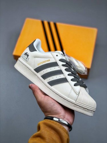 Adidas Originals Superstar X Stussy White And Dark Gray Uses A New Top-Layer Sti