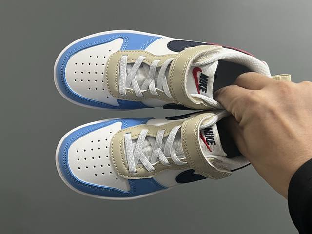 Nk Empty One Work Boot Low-Top Velcro Children's Skate Shoes White Size: 22-37.5