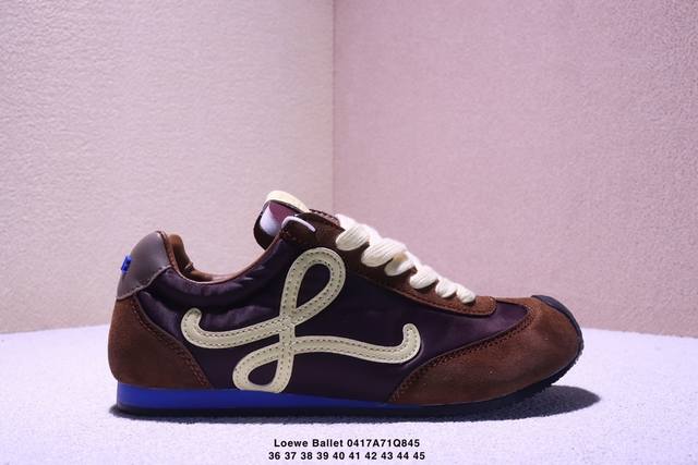 Corporate Loewe Ballet Runner Calfskin Round Toe Lace-Up Low-Top Lifestyle Casua