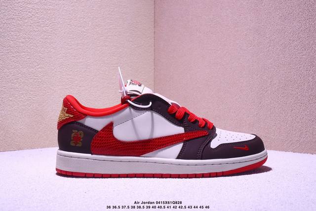 Company-Level Ts X Air Jordan Aj1 Low Inverted Hook Low-Top Joint Custom Color M