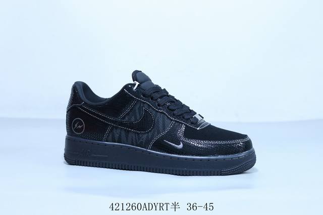 Nike Air Force 1 Af1 Nike Low-Top Air Force One Casual Sneakers Black Snake Patt