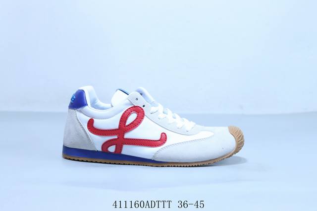 Loewe Ballet Runner 2.0 Calfskin Round Toe Lace-Up Low-Top Waffle Series Lifesty