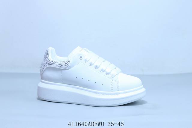 Mcqueen White Shoes Thick-Soled Shoes Genuine Leather Breathable Men's Shoes Sum