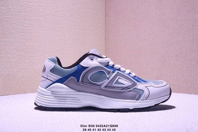 Genuine Dior B30 Mesh Fabric Thick-Soled Lace-Up Casual Low-Top Sports Shoes For