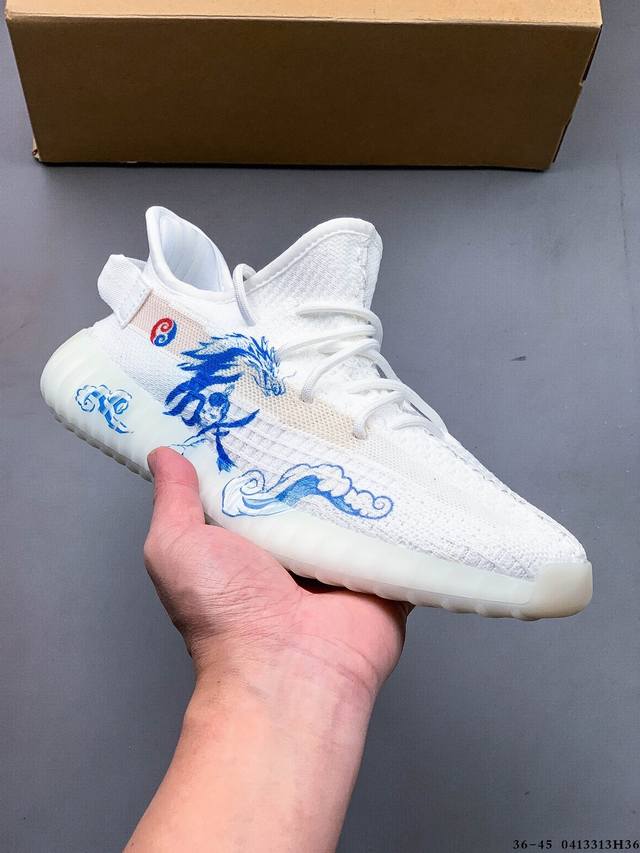 Diy Custom Graffiti Adidas Adidas Yeezy Boost 350V2 Graffiti All-Match Casual Sh