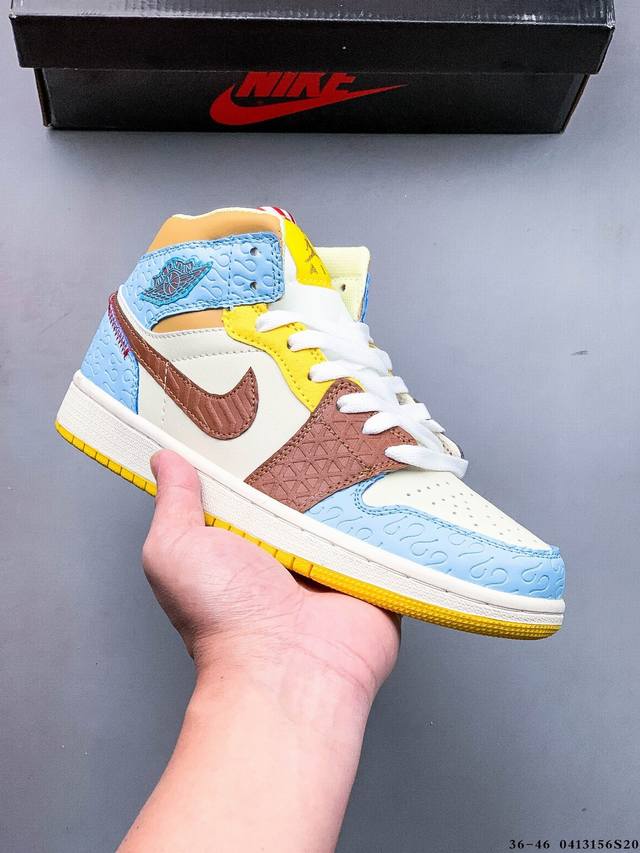 Nike Air Jordan 1 Mid Aj1 Jordan Generation Mid-Top Classic Retro Culture Leisur