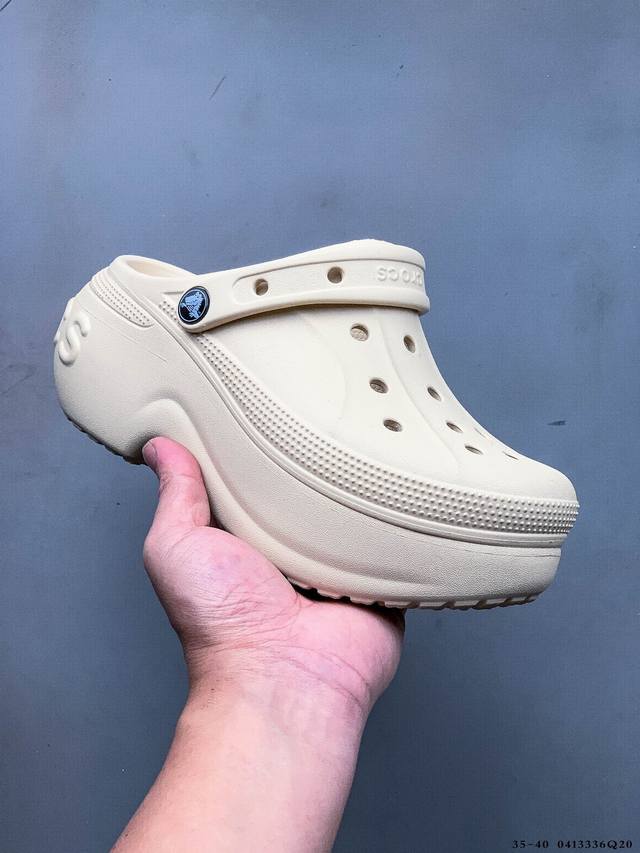 Crocs Crocs Bella Hole Shoes Beach Shoes Closed Toe Thick Bottom Slippers Beach