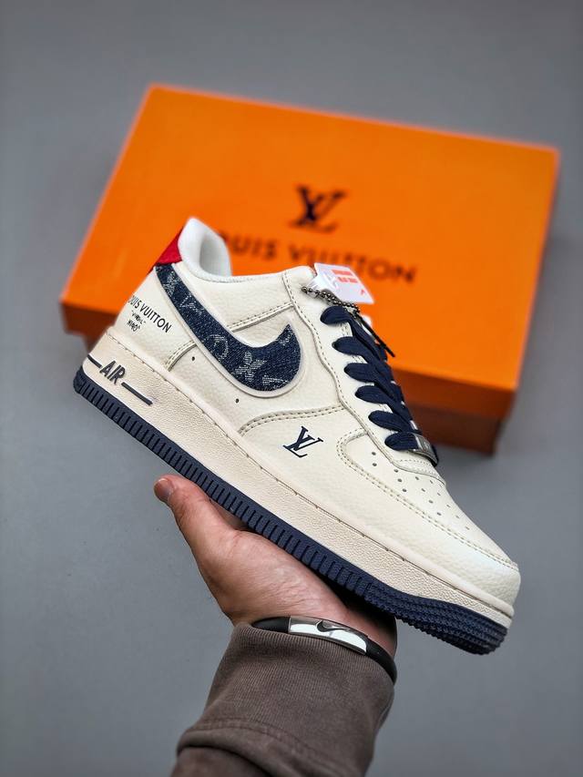 Nike Air Force 1 Low 07 X Louis Vuitton White, Blue And Red Original Last And Or