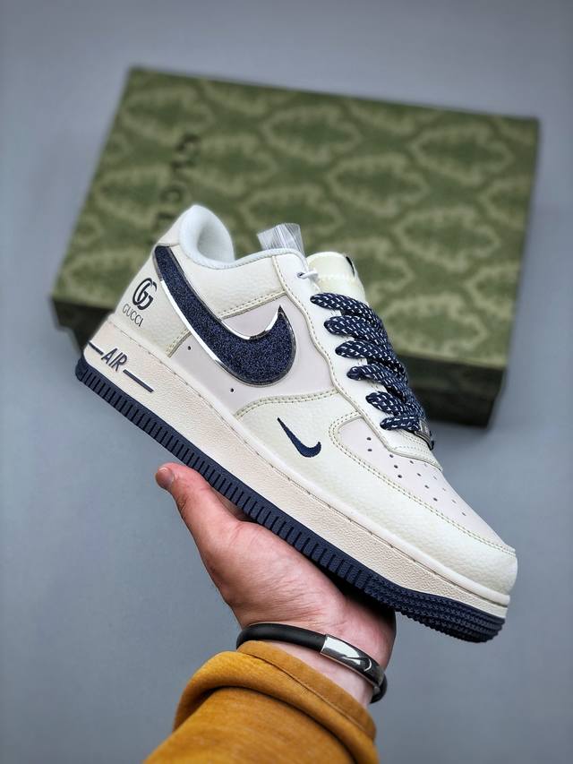 Nike Air Force 1 Low 07 X Gucci White And Blue Small Hooks And Stars Original La