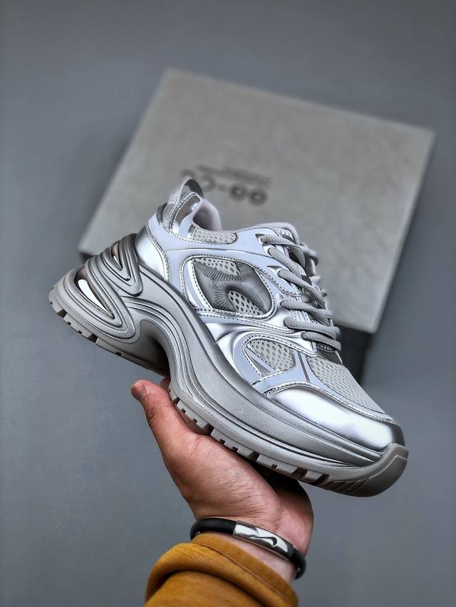 New Gg-Cc Silver Horn King 7Cm Thick Sole Heightening Casual Sports Daddy Shoes