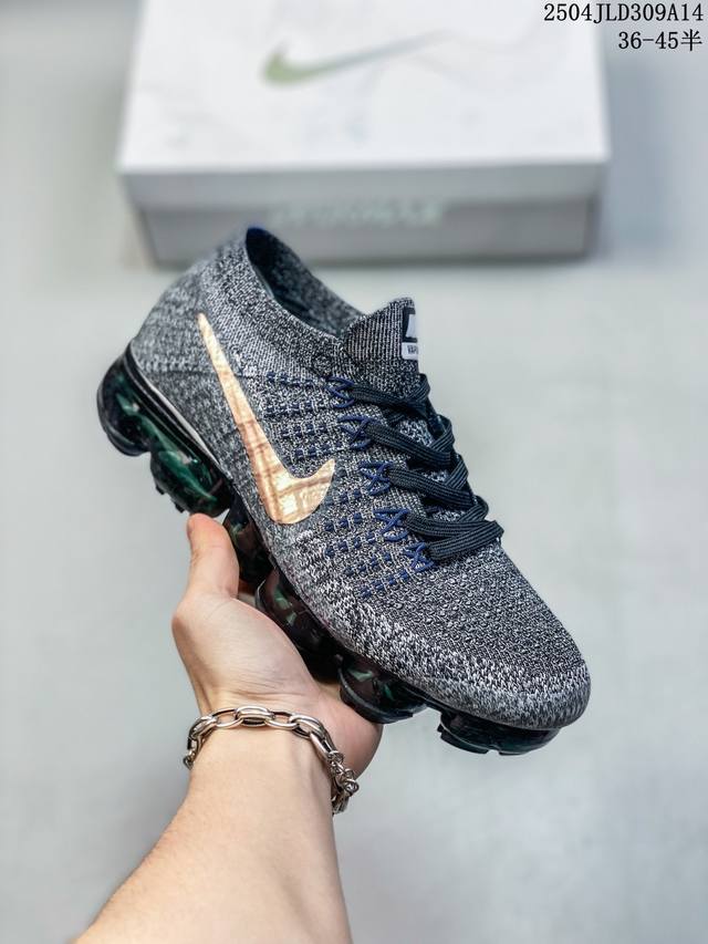 Real Label With Half Size Nike Air Vapor Max Gray Copper Hook Blue Gold Hook Col