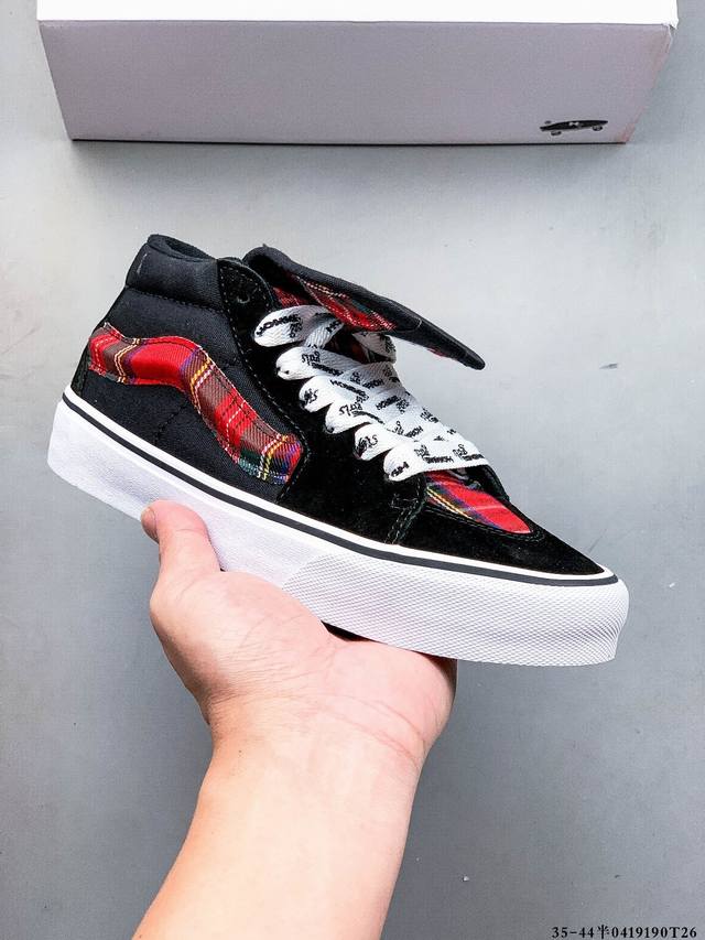 Company-Level Vulcanized Sole! Vans Sk8-Mid Slim Mid-Cut Fashion Sports Casual S