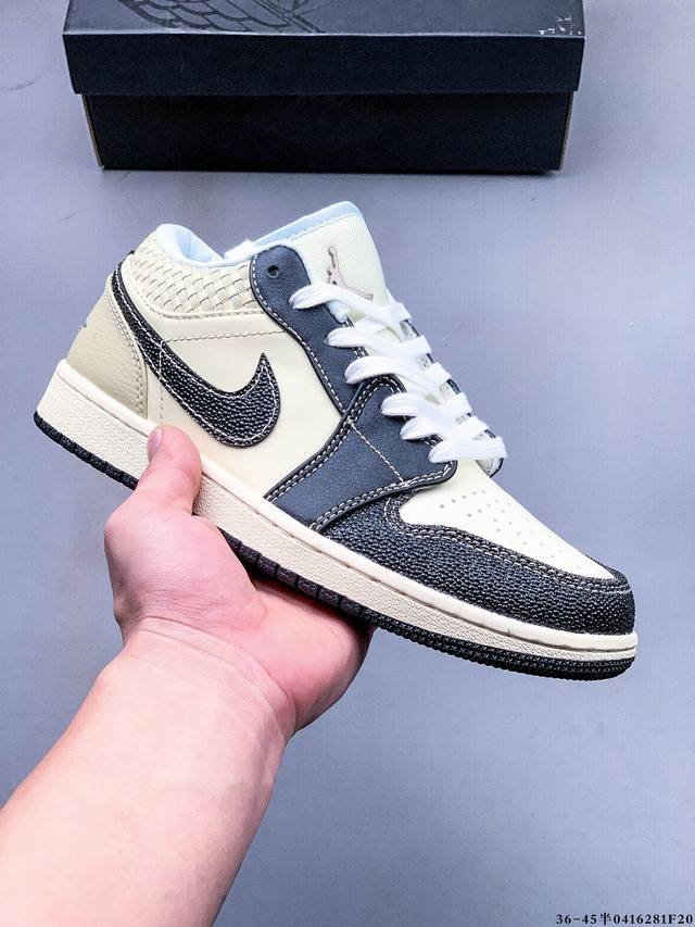 Second Layer Real Label! Nike Air Jordan Low 1 Jordan 1 Low-Top Inverted Hook Lv