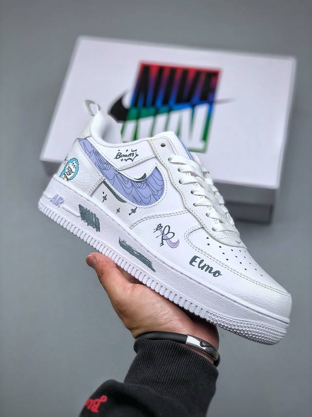 Nike Air Force 1'07 Low Air Force One Low-Top Casual Sneakers Doraemon Custom Sn