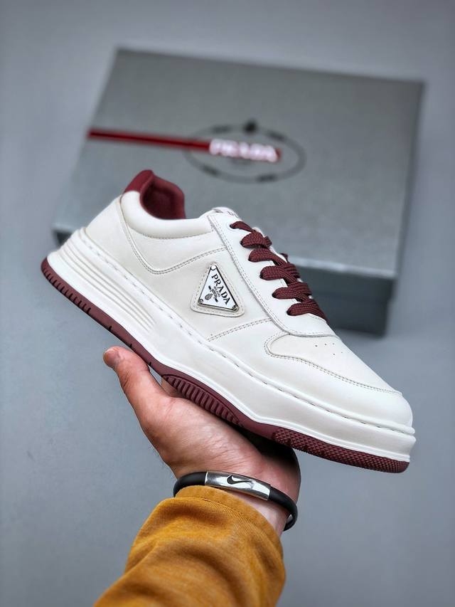 New Arrival#Prada Prada Angora Red And White Shoes With Thick Soles And Logo Lac