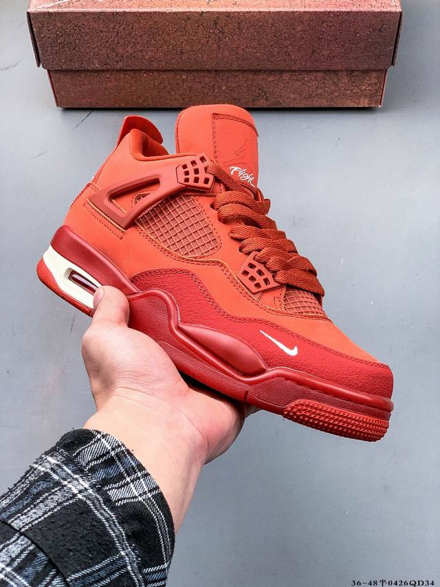Company Level! Air Jordan 4 Retro Og Cement Aj4 Joe 4 Retro Casual Sports Basket