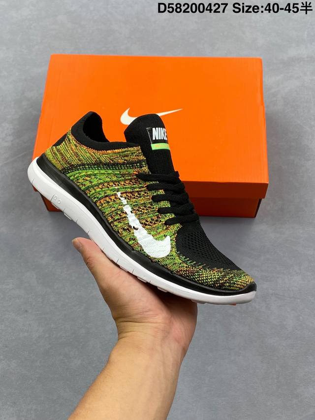 Corporate Nike Free 4.0 Flyknit Barefoot 4.0 Light Running Shoes Textured And Up