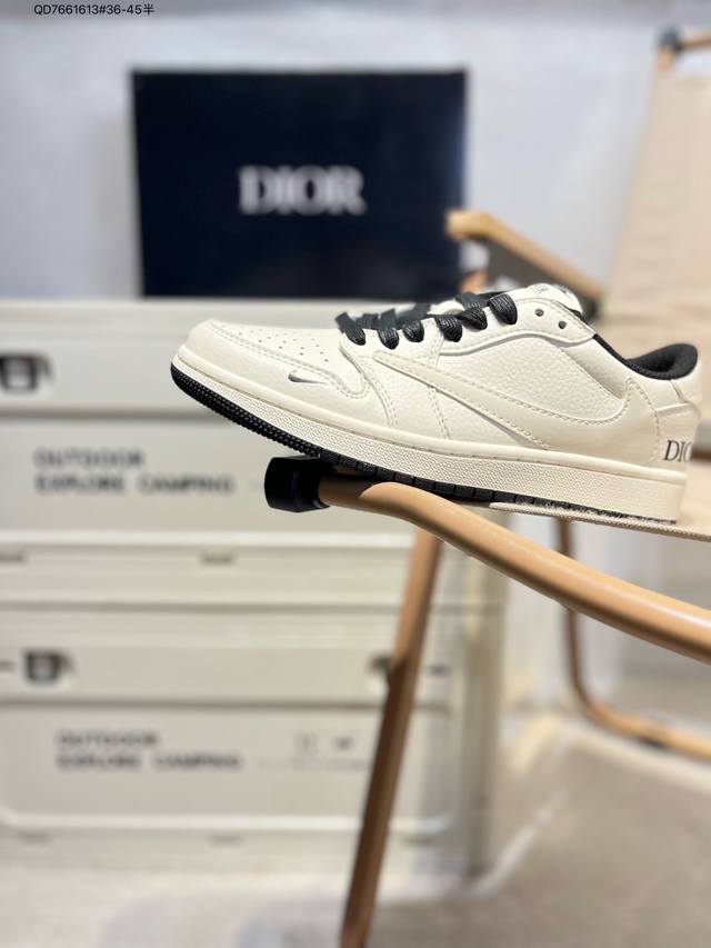 Company-Level First-Layer Leather Dior X Jordan Air Jordan 1 Low Aj1 Low-Top Ser