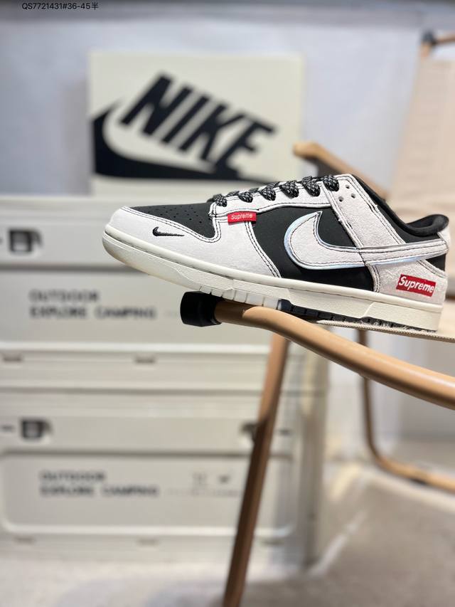 Nike Sb Dunk Low "Supreme Joint" Anniversary High-End Custom Low-Top Casual Shoe