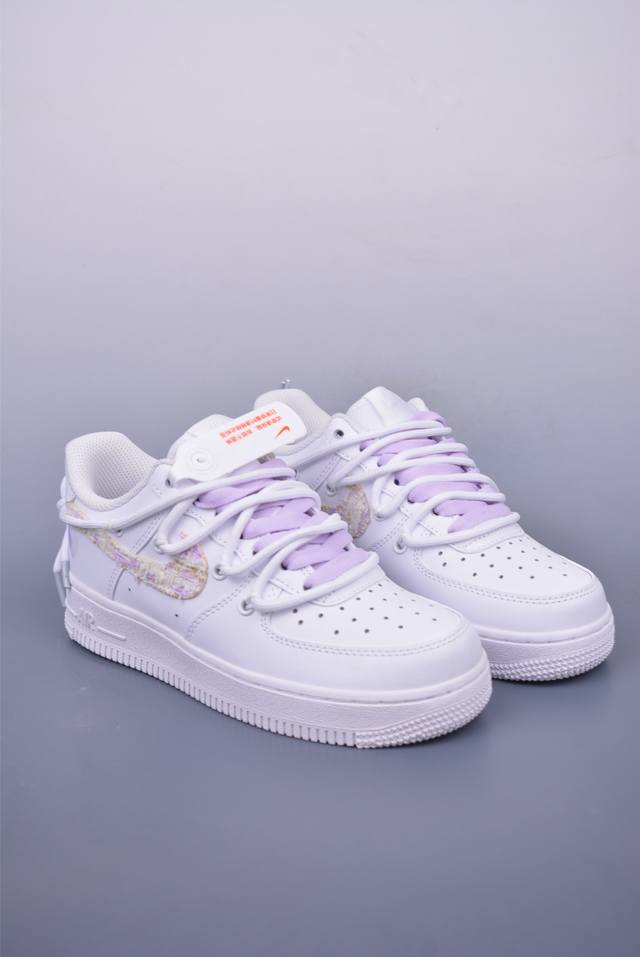 Nike Air Force 1 Low White And Purple Chanel Style Original Last And Original Ca