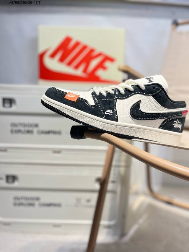 Company-Level First-Layer Pistusi X Jordan Air Jordan 1 Low Aj1 Low-Top Series B