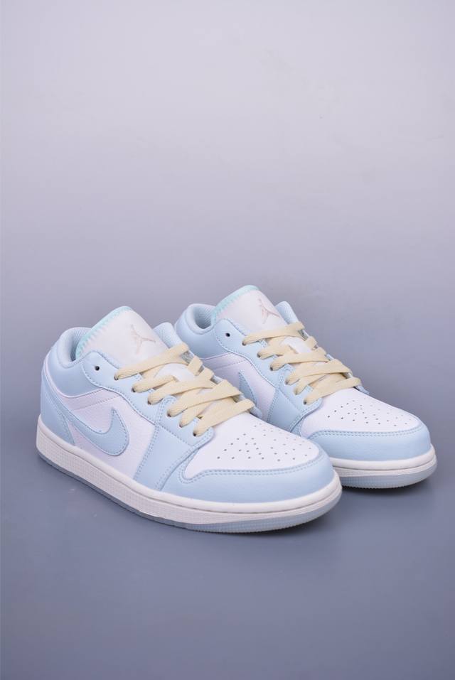 Air Jordan 1 Low Blue And White Aj1 Joe 1 Low-Top Casual Sneakers Synchronized O