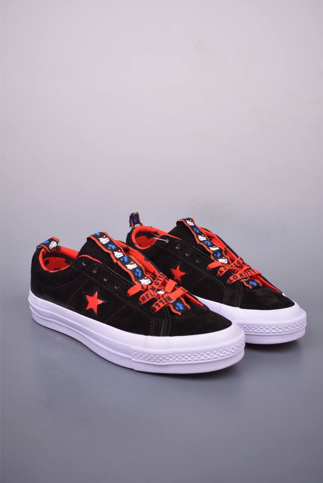 Converse X Hello Kitty Joint Combining The Classic One Star Shoe Style Black Sho