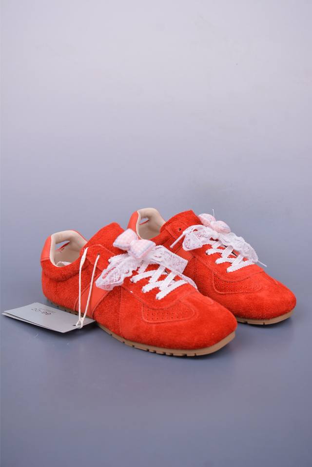 Gg-Cc Lace Bow Dexun Shoes Suede Leather Series Forrest Gump Retro Ballet Shoes
