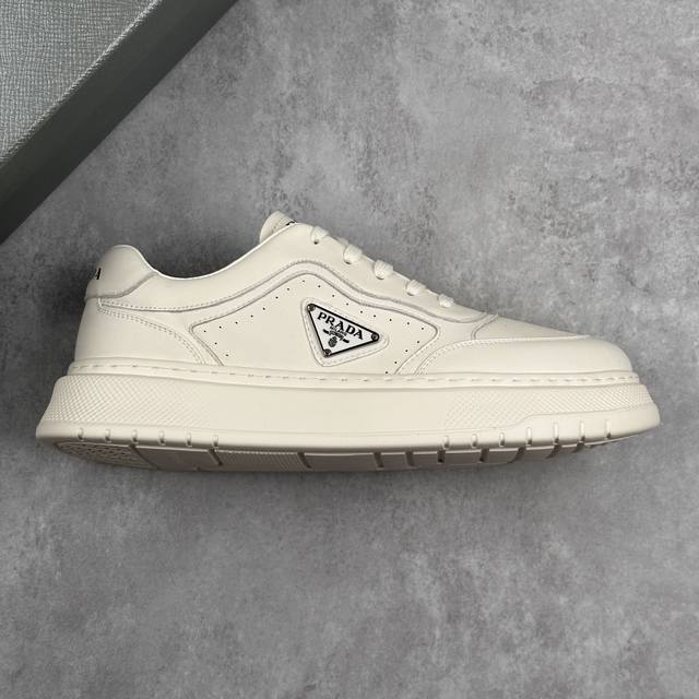 Local Core Private New Arrival Prada White Sneakers With Thick Soles And Logo La
