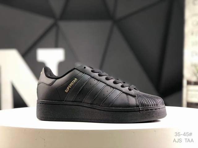 Adidas Superstar Xl Gold Label Shell-Toe Thick-Soled Low-Top Casual Skate Shoes.