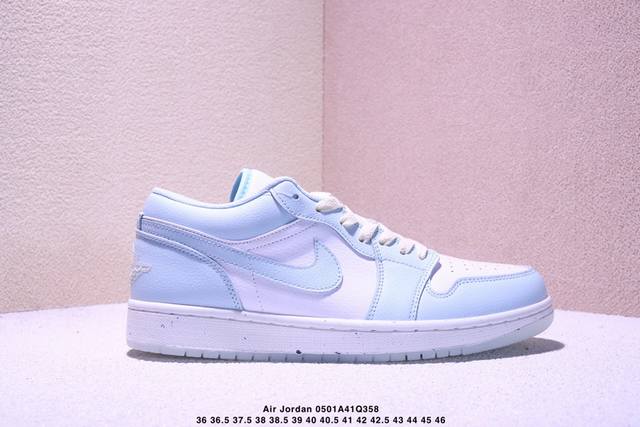 K-Version Air Jordan Aj1 Low Low-Top Light Blue And White Hj5999-400 Brand-New P