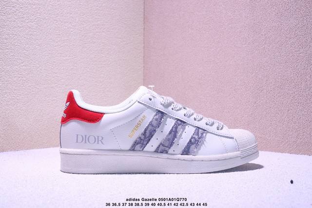 Adidas Gazelle Indoor W Custom Shell Toe Gucci Three-Leaf Clover Casual Anti-Sli