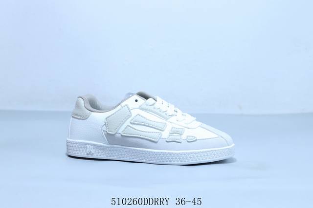 Amiri 21Ss Skel-Top Bone Low-Top Shoes With Full-Grain Leather Upper And High-De