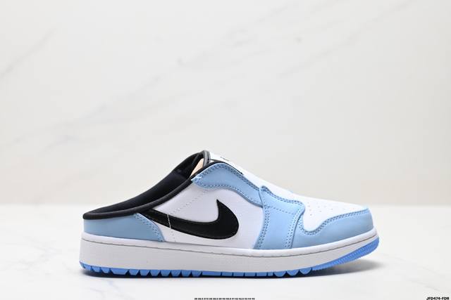 Company-Grade Nike Air Jordan 1 Mule Aj1 Golf Low-Top, Abrasion-Resistant, Slip-