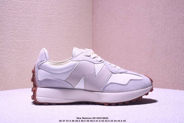New Balance Ms327 Series Retro Casual Running Shoes Leather Beige Gray Navy Gree