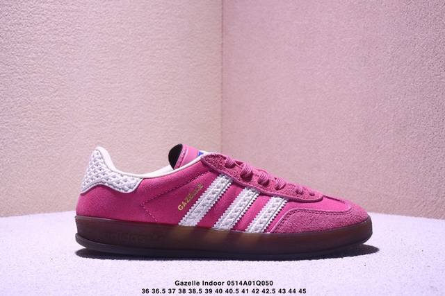 Adidas Originals Gazelle Indoor Retro Three-Stripe Slip-Resistant Transparent Ru