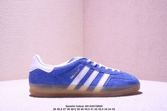 Adidas Originals Gazelle Indoor Retro Three-Leaf Clover Slip-Resistant Transpare
