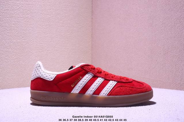 Adidas Originals Gazelle Indoor Retro Three-Stripe Slip-Resistant Transparent Ru