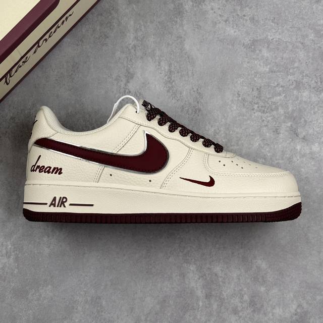 Local Core Private Nike Air Force 1'07 Low Dream White Wine Red Small Swoosh Air