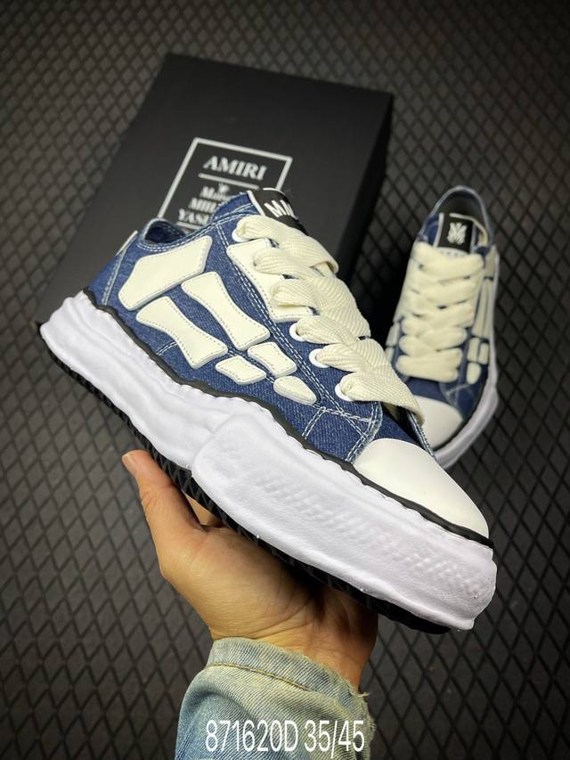 D Maison Mihara Yasuhiro X Mmy Amiri Skel-Top Low Round-Toe Lace-Up Low-Top Canv