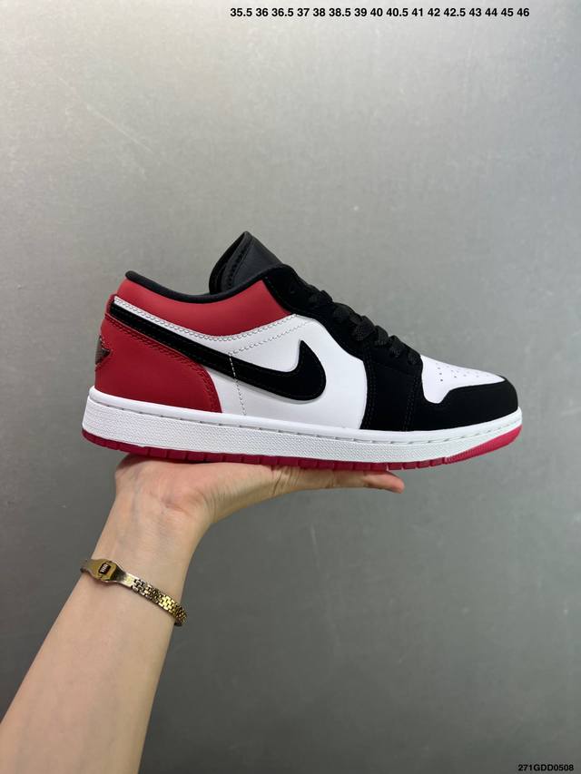 Company-Grade Air Jordan 1 Retro Low White Black Gym Red Black And Red Official