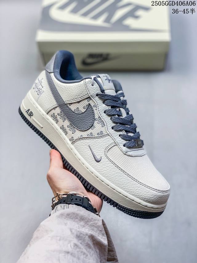 Overseas Limited Release! Company-Grade Nike Air Force 1 '07 Low Stussy Collabor