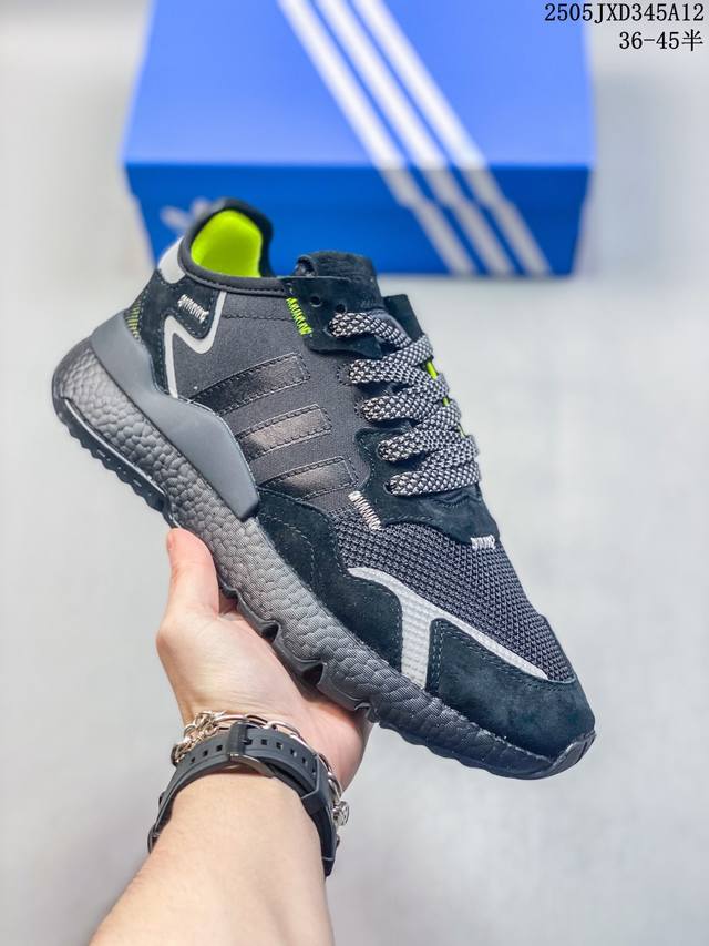 Adidas Three Leaves Nite Jogger Classic Running Shoes Night Walker Retro Running