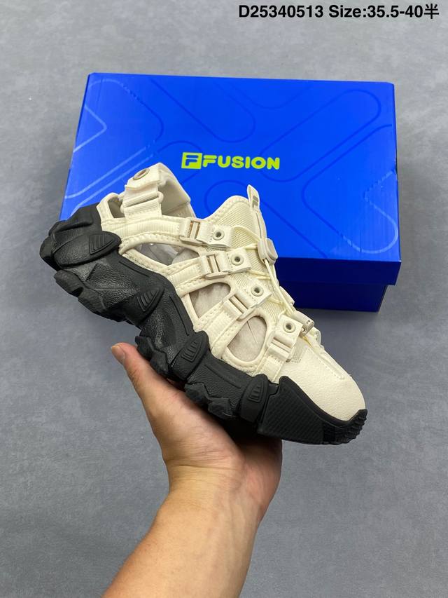 Company-Grade Fila Fusion Bianco San Casual Versatile Anti-Slip Durable Beach Sa
