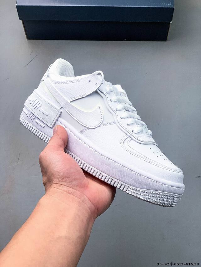 Company-Level! Nike Air Force 1 Shadow Patchwork Macaron Side Swoosh Features An