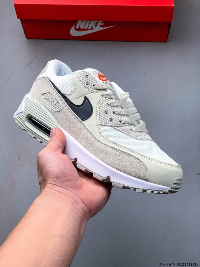 Company Grade! Nike Wmns Nike Air Max 90 Oreo Half-Padded Air Cushion Full-Leath