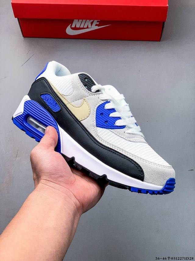 Company Grade!Nike Wmns Nike Air Max 90 Oreo Half-Padded Air Cushion Full-Leathe