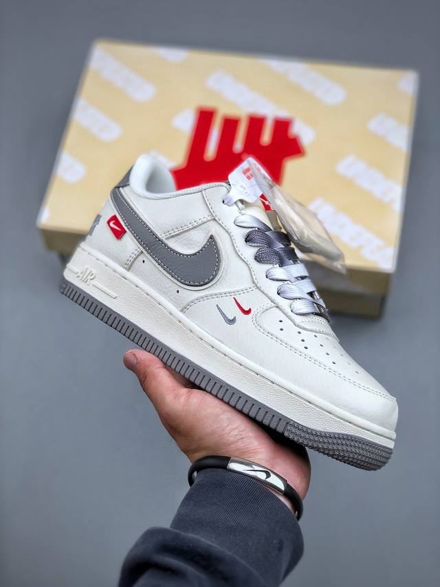 Nike Air Force 1 Low 07 X Undefeated White And Gray Double Hook Original Last Or